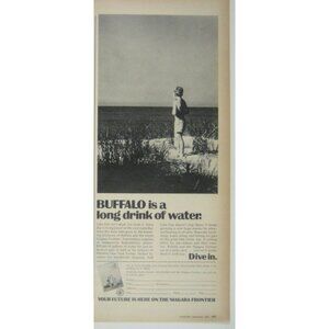 Buffalo Drinking Water Lake Erie Niagara Frontier 1960s Vintage ADVERT Print Ad